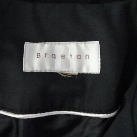 Braetan Trench Coat Jacket Women's Size L Black Belted Lined READ MEASUREMENTS - Picture 8 of 12